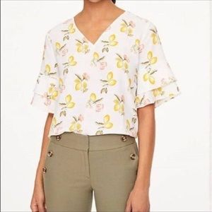 LOFT Lemon Print Blouse